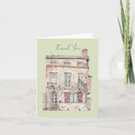 Historisch gebouw New Orleans waterverf Bedankkaart