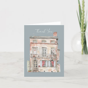 Historisch gebouw New Orleans Waterverf Bedankkaart