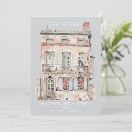 Historisch gebouw New Orleans Waterverf Kaart (Staand voorkant)