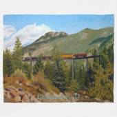 Historisch Georgetown Colorado Stoomtrein Fleece Deken (Voorkant (Horizontaal))
