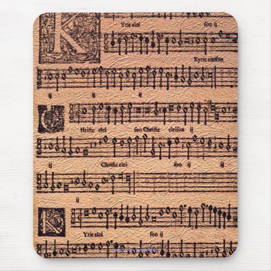 Historisch Gregorian Chant Sheet Music Mousemat Muismat (Voorkant)