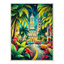 Historisch Havana 's nachts poster. Perfect Poster