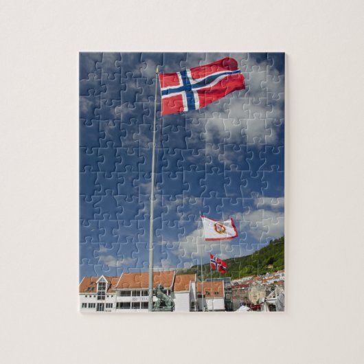 Historisch havengebied in het centrum van Bergen m Legpuzzel (Verticaal)