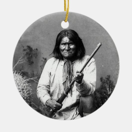 Historisch Iconisch Indiaas Geronimo Keramisch Ornament (Voorkant)