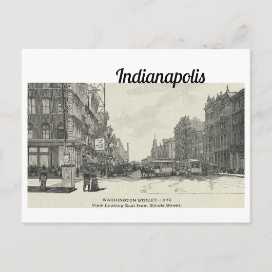 Historisch Indianapolis Sketch Briefkaart (Voorkant)