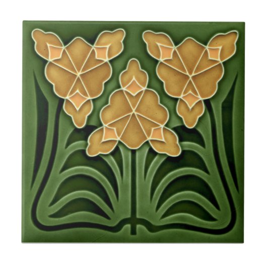 Historisch Jugendstil Art Nouveau Repro Relief Tegeltje (Voorkant)