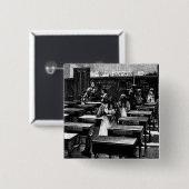 Historisch klaslokaal Afbeelding Vierkante Button 5,1 Cm (Voorkant /achterkant)