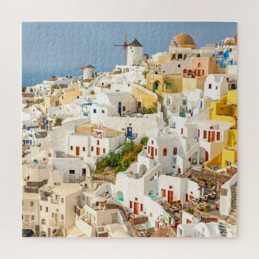 Historisch kleurrijk Oia Village Santorini Grieken Legpuzzel (Verticaal)