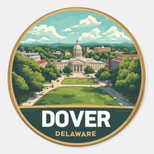 Historisch kustreizen Dover Delaware Ronde Sticker
