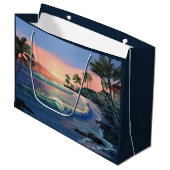 Historisch Lahaina Town Gift Bag Groot Cadeauzakje (Voorkant Gekanteld)