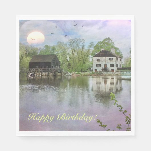 Historisch land Fantastische verjaardag Servet (Voorkant)