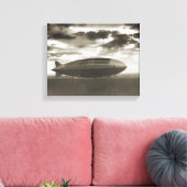 historisch luchtschip, R101 bij Cardington Canvas Afdruk (Insitu (Woonkamer))