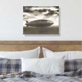 historisch luchtschip, R101 bij Cardington Canvas Afdruk (Insitu (Slaapkamer))