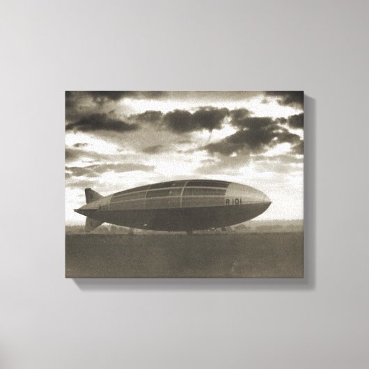 historisch luchtschip, R101 bij Cardington Canvas Afdruk (Voorkant)