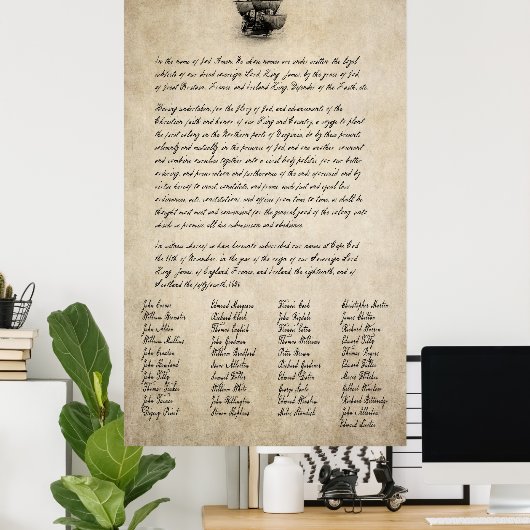 HISTORISCH MAYFLOWER COMPACT 1620 POSTER (Thuiskantoor)