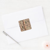 Historisch medieval Kasteel Vierkante Sticker (Envelop)