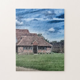 Historisch middeleeuws Engels barnscène Legpuzzel