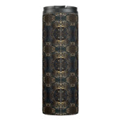 Historisch middeleeuws zwart en goud thermosbeker (Achterkant)