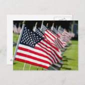 Historisch militair kerkhof met Amerikaanse vlagge Briefkaart (Voorkant / Achterkant)