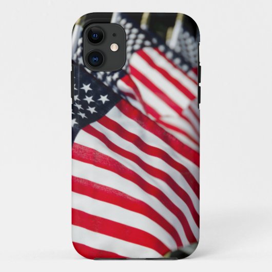 Historisch militair kerkhof met Amerikaanse vlagge Case-Mate iPhone Case (Achterkant)
