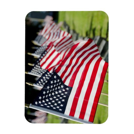 Historisch militair kerkhof met Amerikaanse vlagge Magneet (Verticaal)