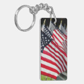 Historisch militair kerkhof met Amerikaanse vlagge Sleutelhanger (Voorkant Links)