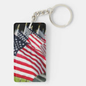 Historisch militair kerkhof met Amerikaanse vlagge Sleutelhanger (achterkant)