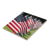 Historisch militair kerkhof met Amerikaanse vlagge Tegeltje (Zijkant)