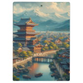 Historisch Nara, monumenten van het oude Nara Klembord (Achterkant)