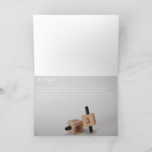 Historisch nauwkeurige vakantiekaarten: Chanoeka Feestdagen Kaart (Binnen)