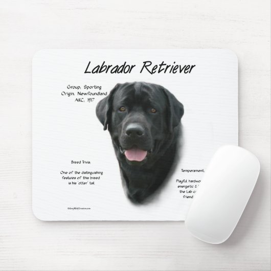 Historisch ontwerp voor labrador Retriever (blk) Muismat (Met muis)