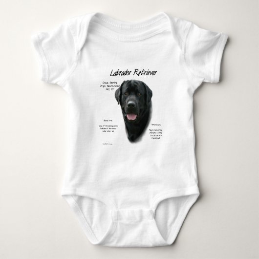 Historisch ontwerp voor labrador Retriever (blk) Romper (Voorkant)