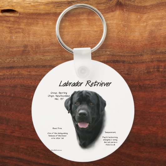 Historisch ontwerp voor labrador Retriever (blk) Sleutelhanger (Achterkant)