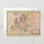 Historisch overzicht 1721 van Europa Briefkaart (Voorkant / Achterkant)