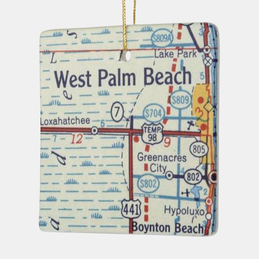 Historisch overzicht West Palm Beach Keramisch Ornament (Links)