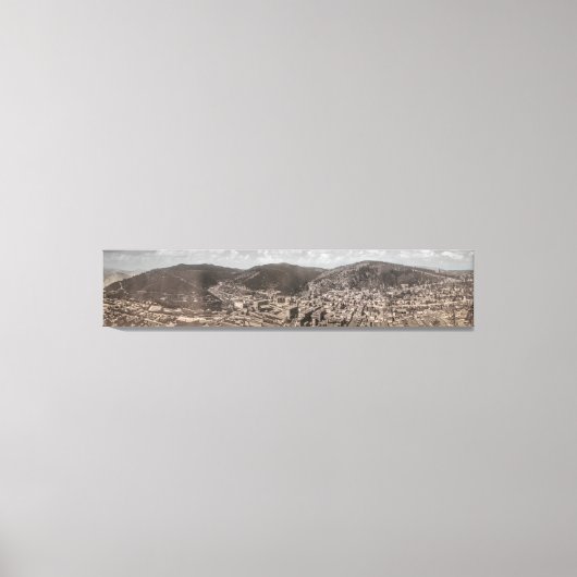 Historisch panorama van DEADWOOD South Dakota 1902 Canvas Afdruk (Voorkant)