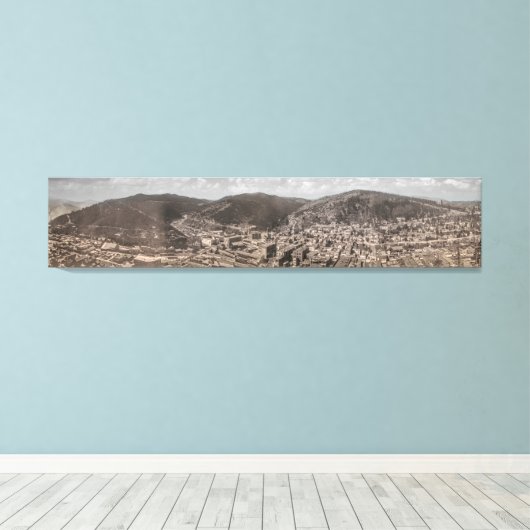 Historisch panorama van DEADWOOD South Dakota 1902 Canvas Afdruk (Insitu (Houten vloer))