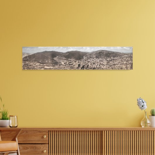 Historisch panorama van DEADWOOD South Dakota 1902 Canvas Afdruk (Insitu (Woonkamer))
