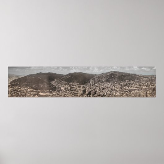 Historisch panorama van DEADWOOD South Dakota 1902 Poster (Voorkant)