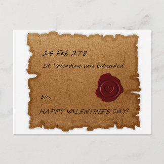 Historisch papier St. Valentijn gestempeld Feestdagenkaart