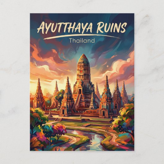 Historisch park Ayutthaya Thailand Briefkaart (Voorkant)