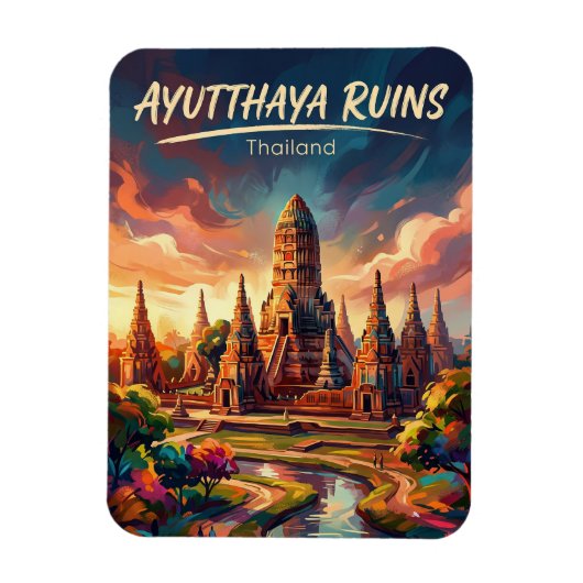 Historisch park Ayutthaya Thailand Magneet (Verticaal)