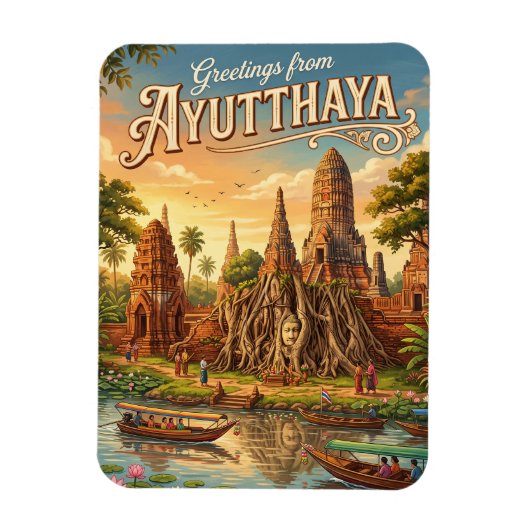 Historisch park Ayutthaya Thailand Magneet (Verticaal)