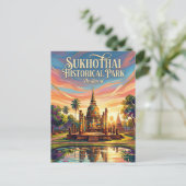 Historisch park Sukhothai Thailand Briefkaart (Staand voorkant)