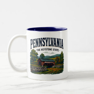 Historisch platteland van Pennsylvania Tweekleurige Koffiemok