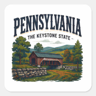 Historisch platteland van Pennsylvania Vierkante Sticker