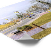 Historisch Plymouth MA-waterfront in december Poster (Hoek)