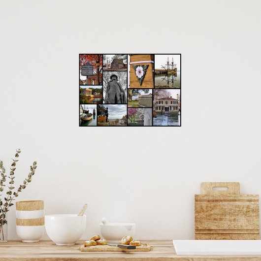Historisch Plymouth Massachusetts collage Poster (Keuken)