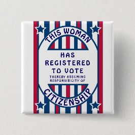 Historisch Poster voor kiezersregistratie Vierkante Button 5,1 Cm