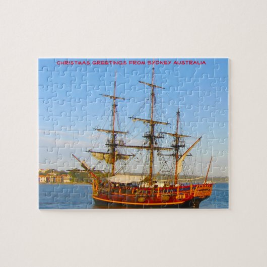 Historisch Replicaschip Sydney zeilend Legpuzzel (Horizontaal)